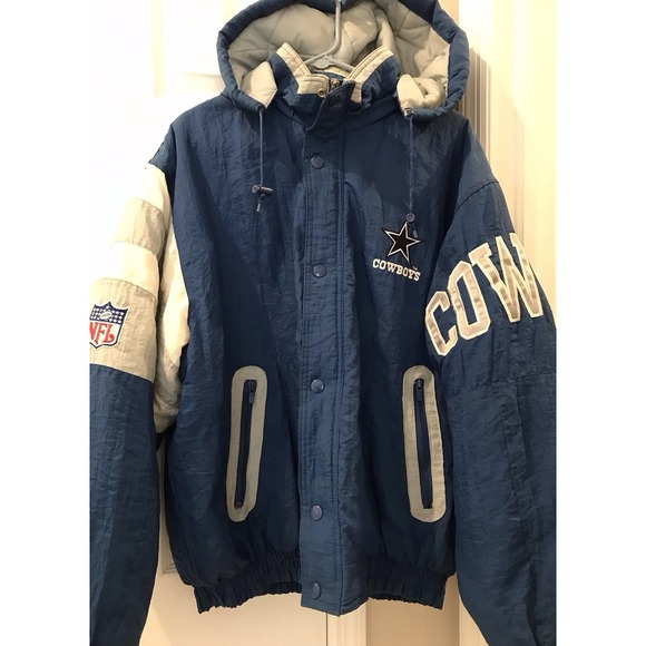 Vintage 90s NFL Dallas Cowboys Starter Zip Up Hooded Jacket Coat Size Large - Picture 5 of 16